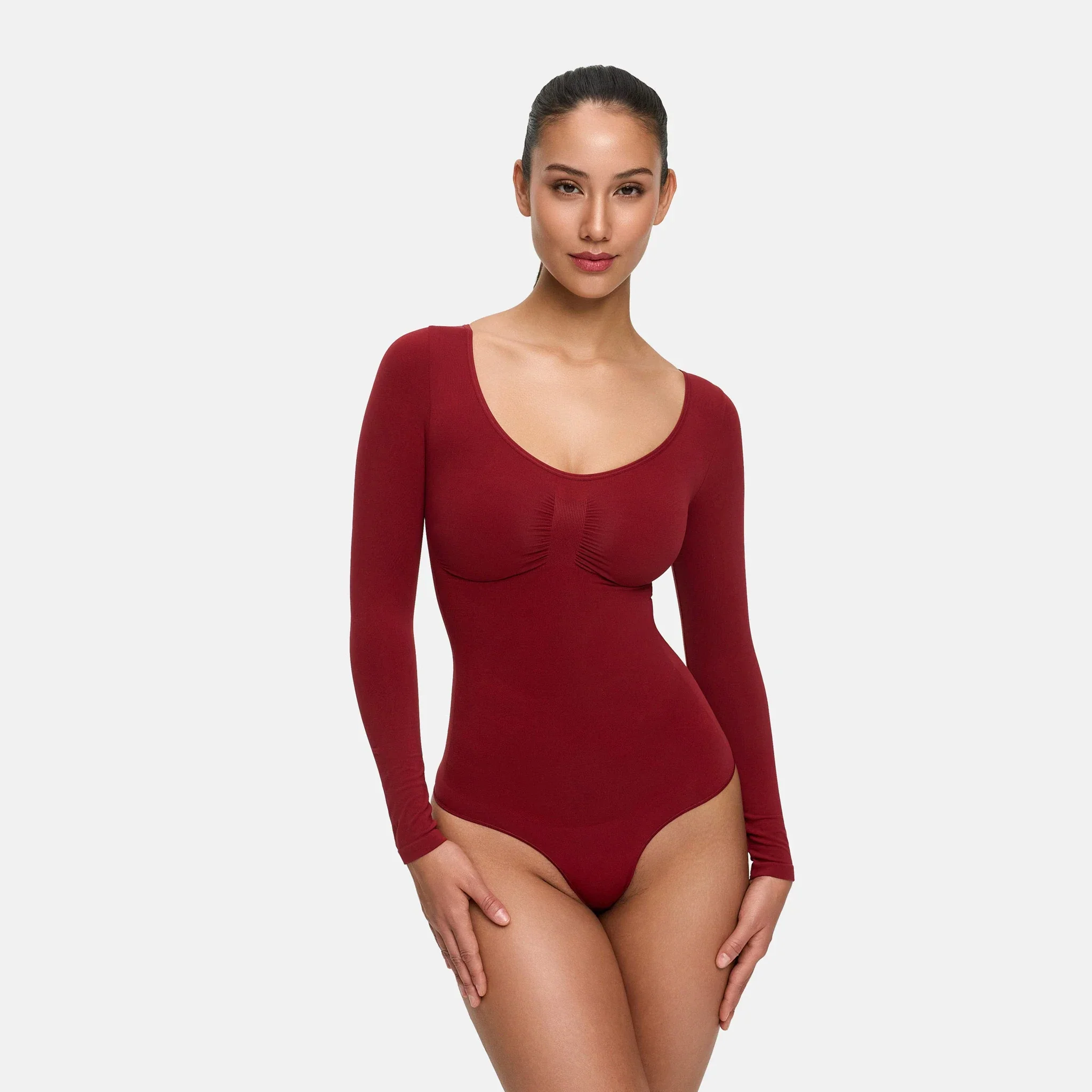 Bodysuit Sculpting Shapewear Longsleeve mit String - Image 24