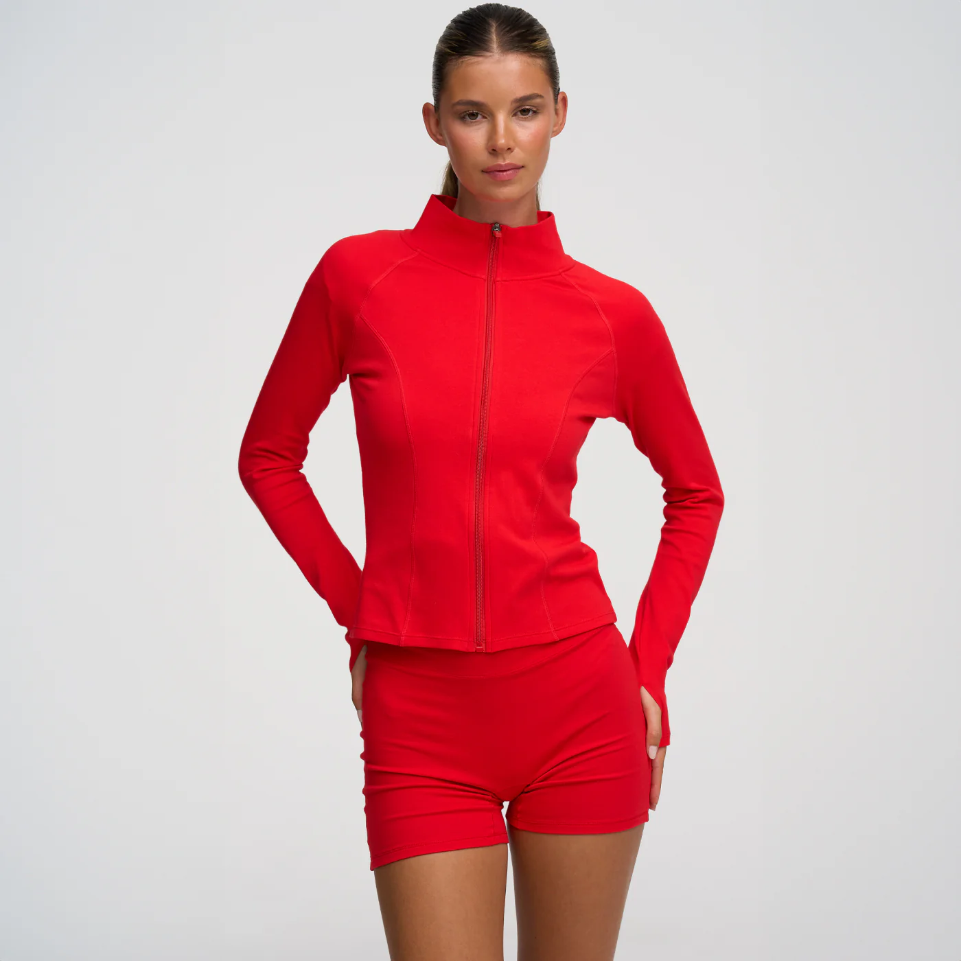 Cotton Body Fitted Zipper Jacke - Image 10