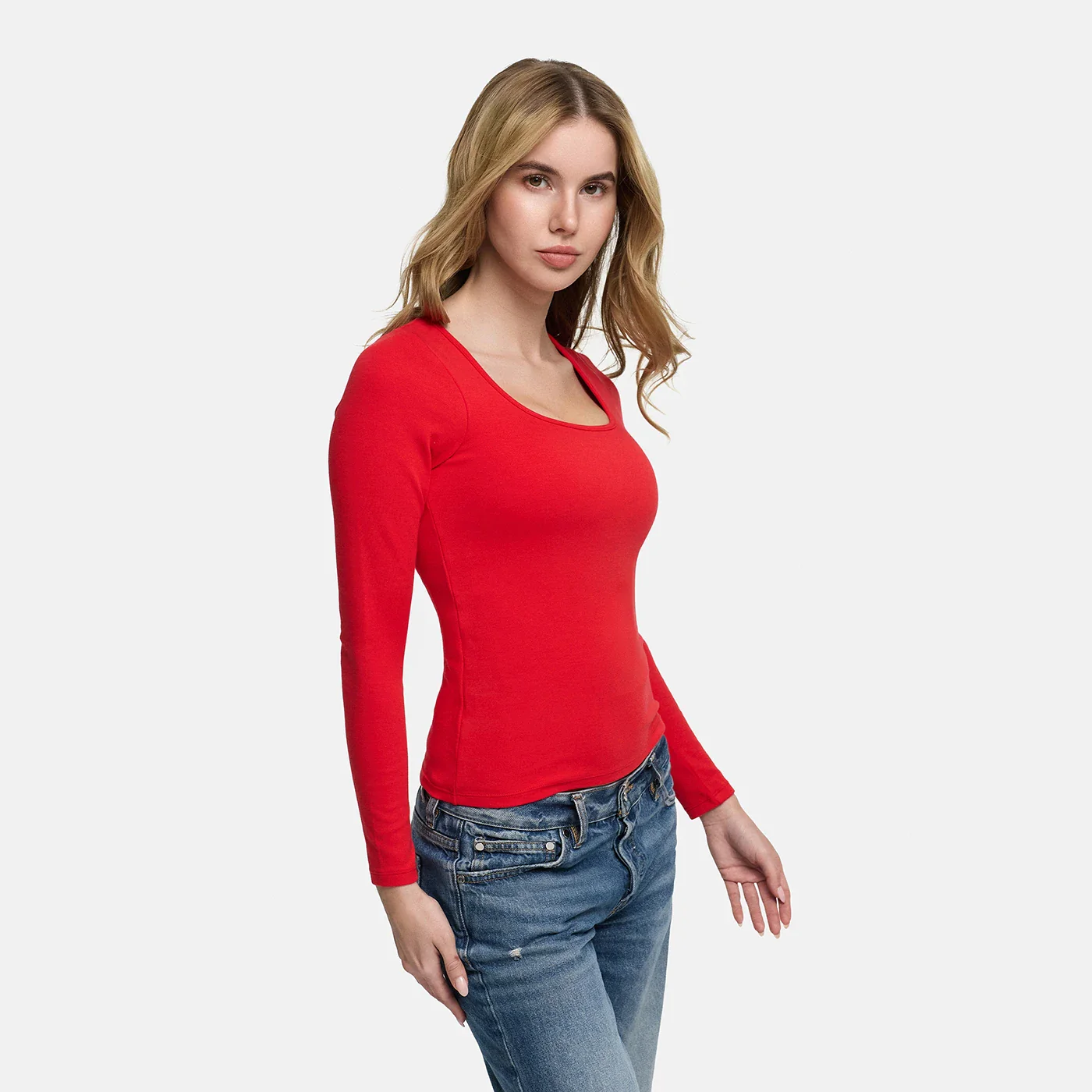 Cotton Longsleeve with Built-In Push-Up Bra - Image 4