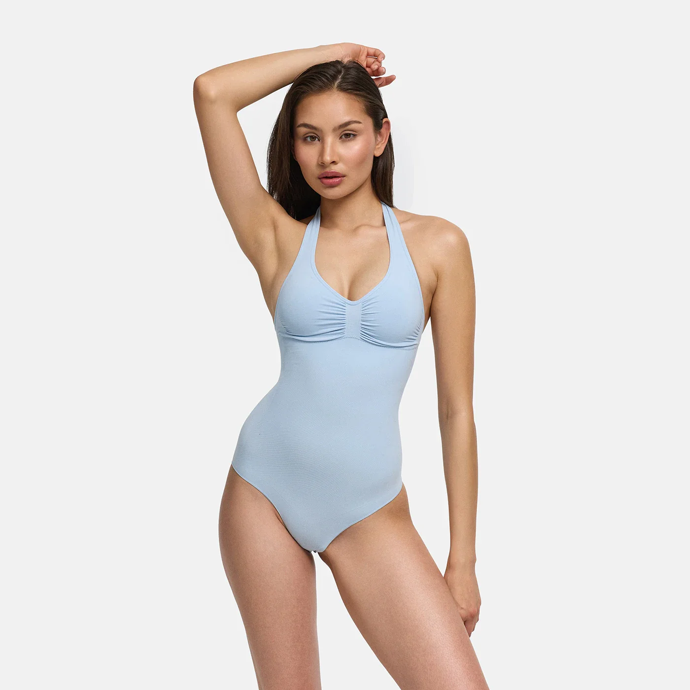 Neckholder Bodysuit Sculpting Shapewear mit integrierten Pads mit Slip - Image 2