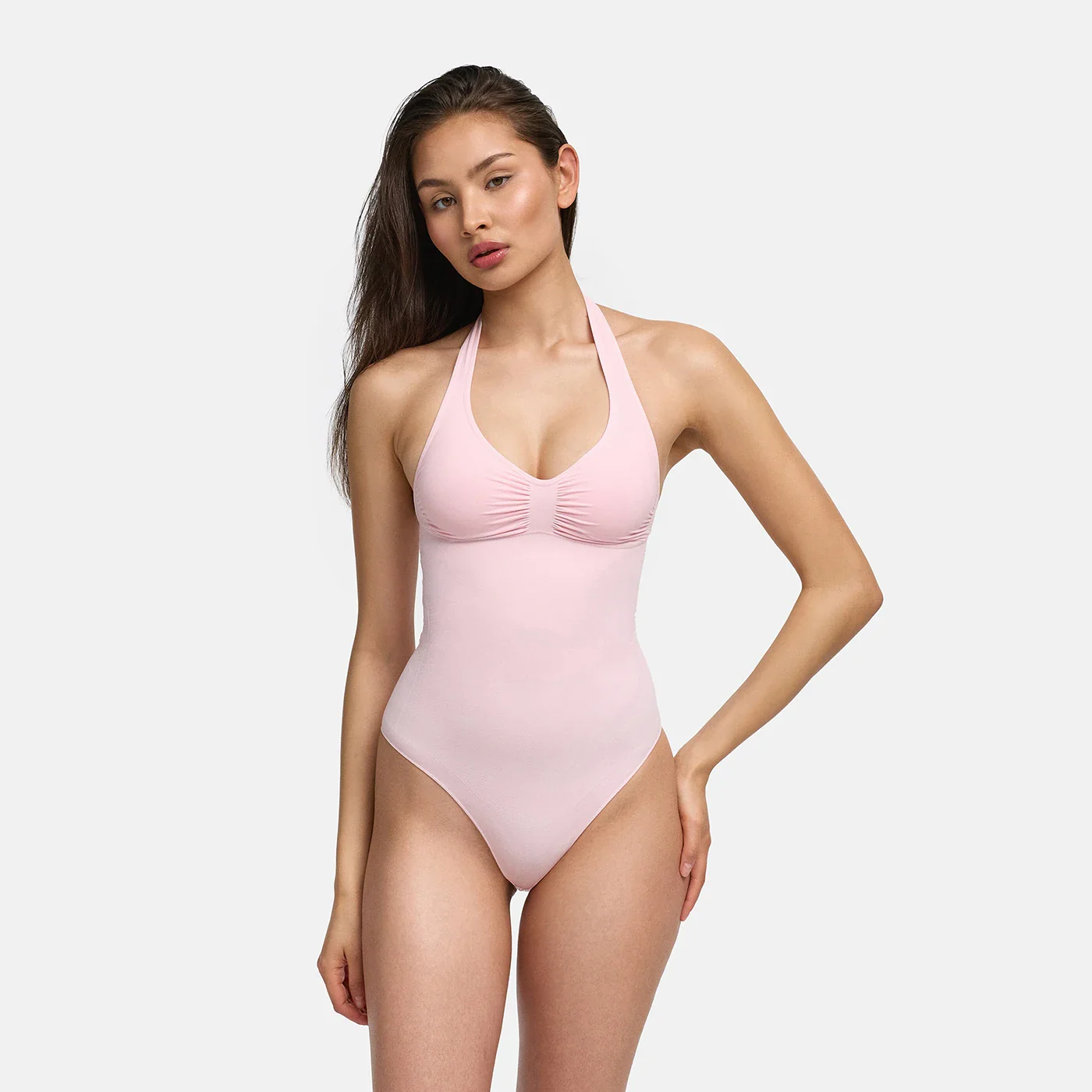 Neckholder Bodysuit Sculpting Shapewear mit integrierten Pads mit Slip - Image 3