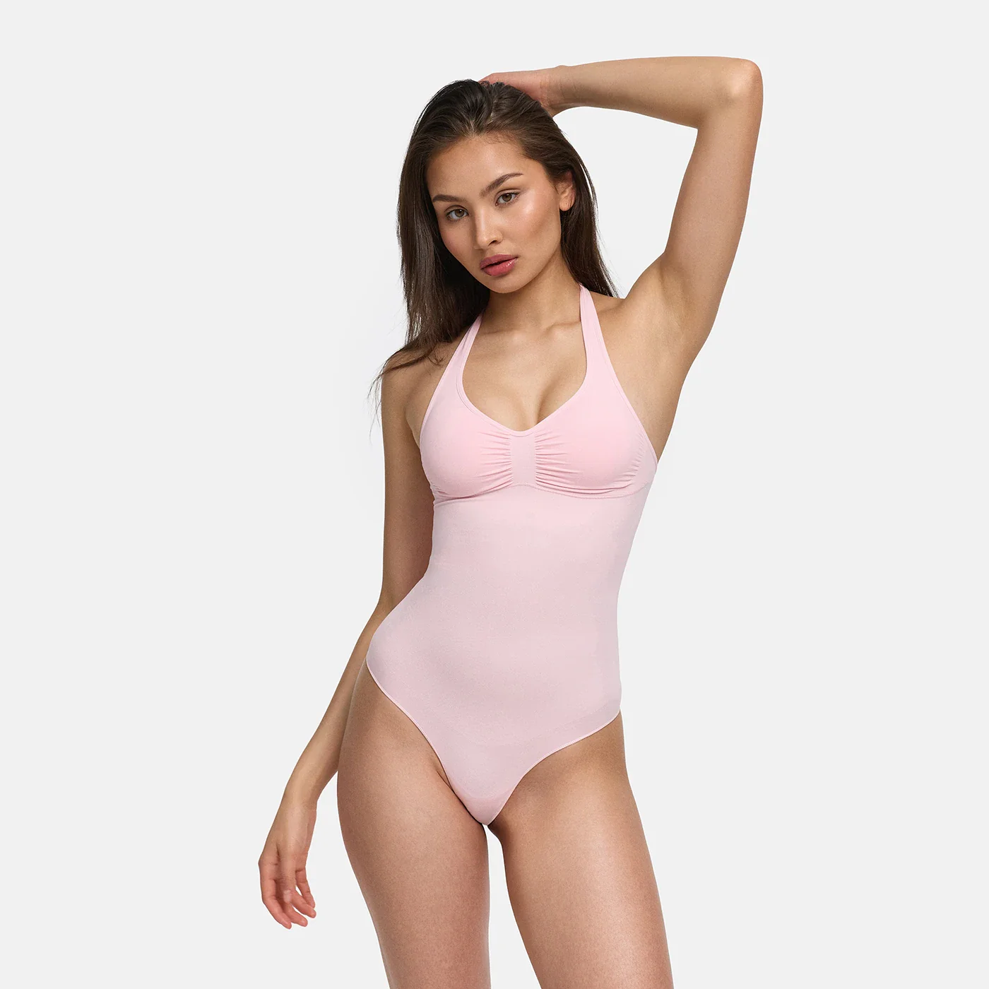 Neckholder Bodysuit Sculpting Shapewear mit integrierten Pads mit String - Image 3