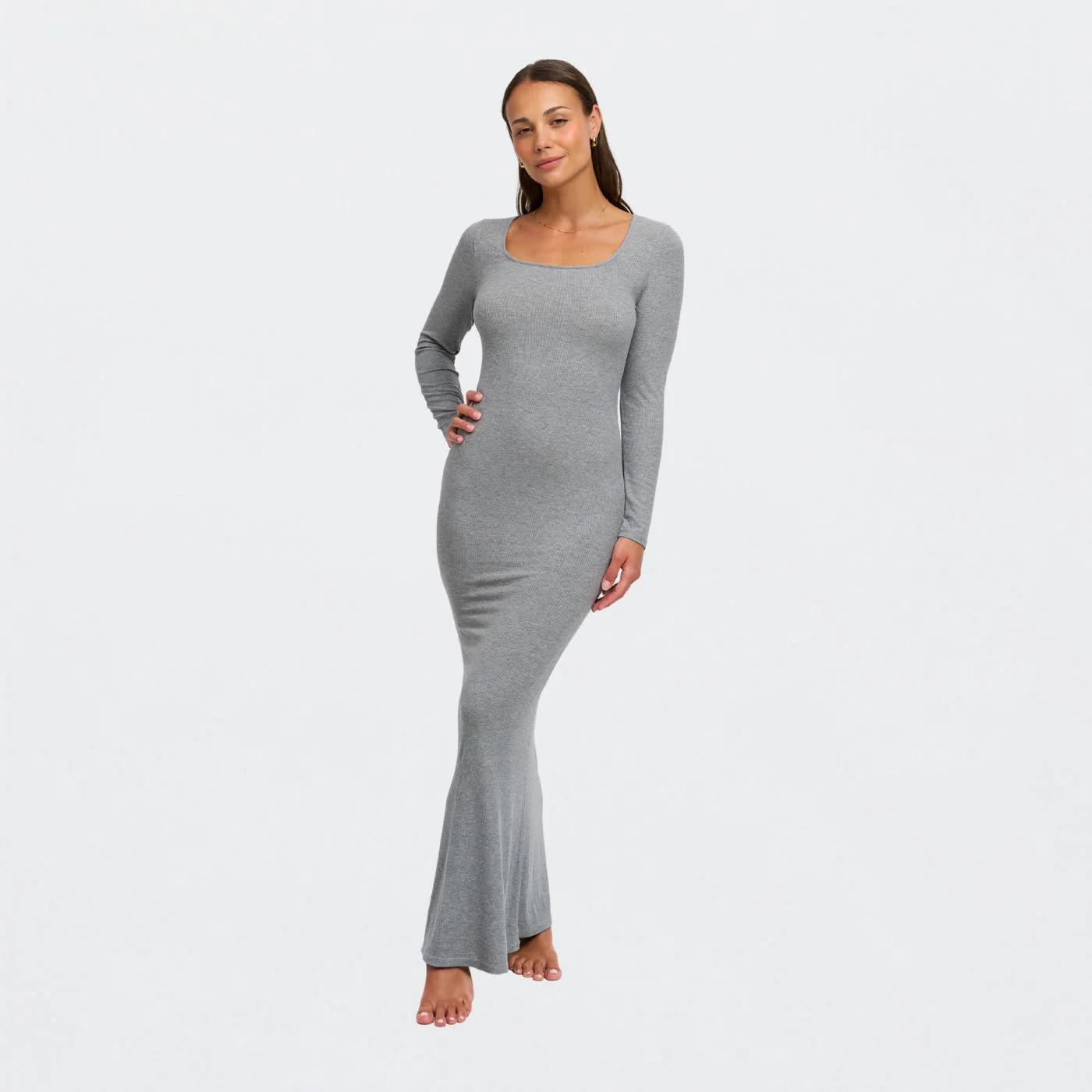Ribbed Long Sleeve Maxikleid - Image 11