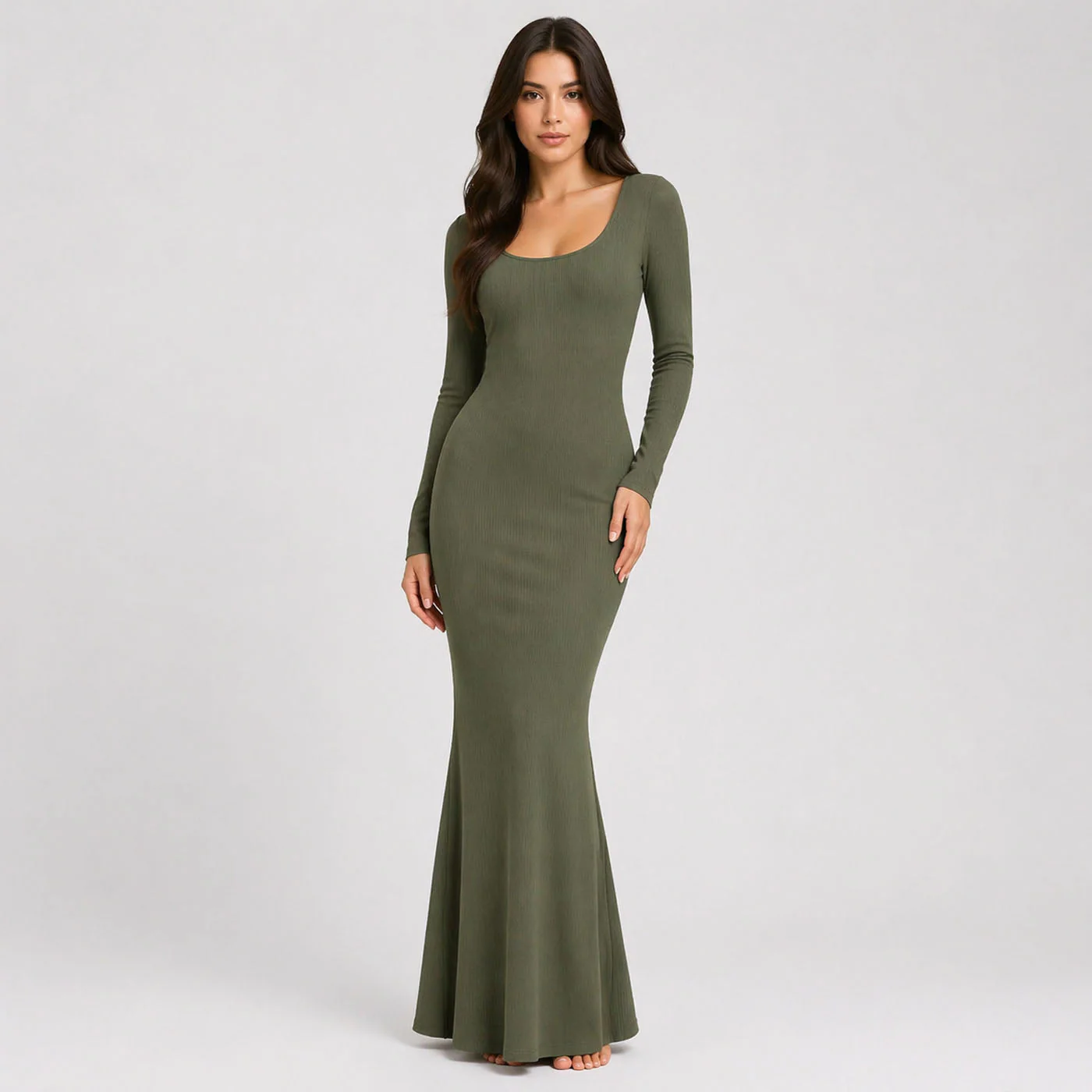 Ribbed Long Sleeve Maxikleid - Image 22