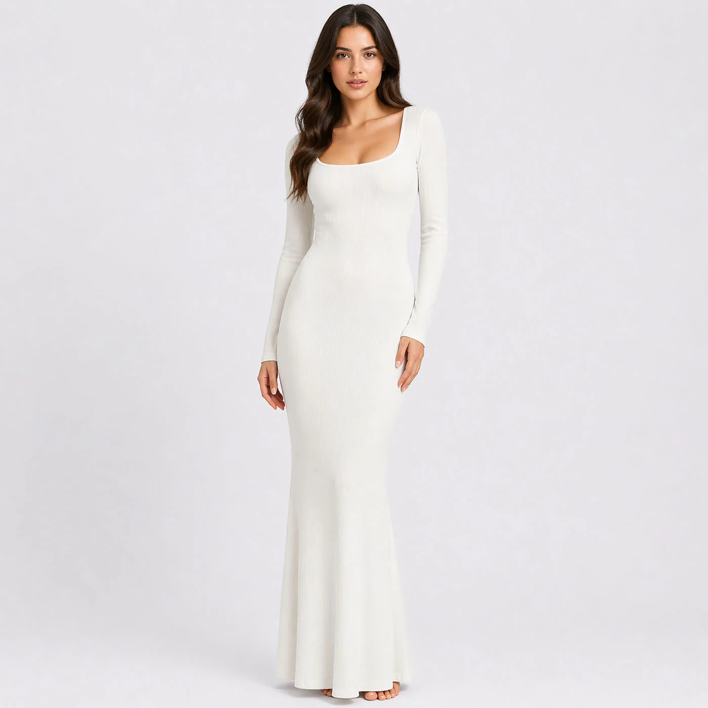 Ribbed Long Sleeve Maxikleid - Image 26