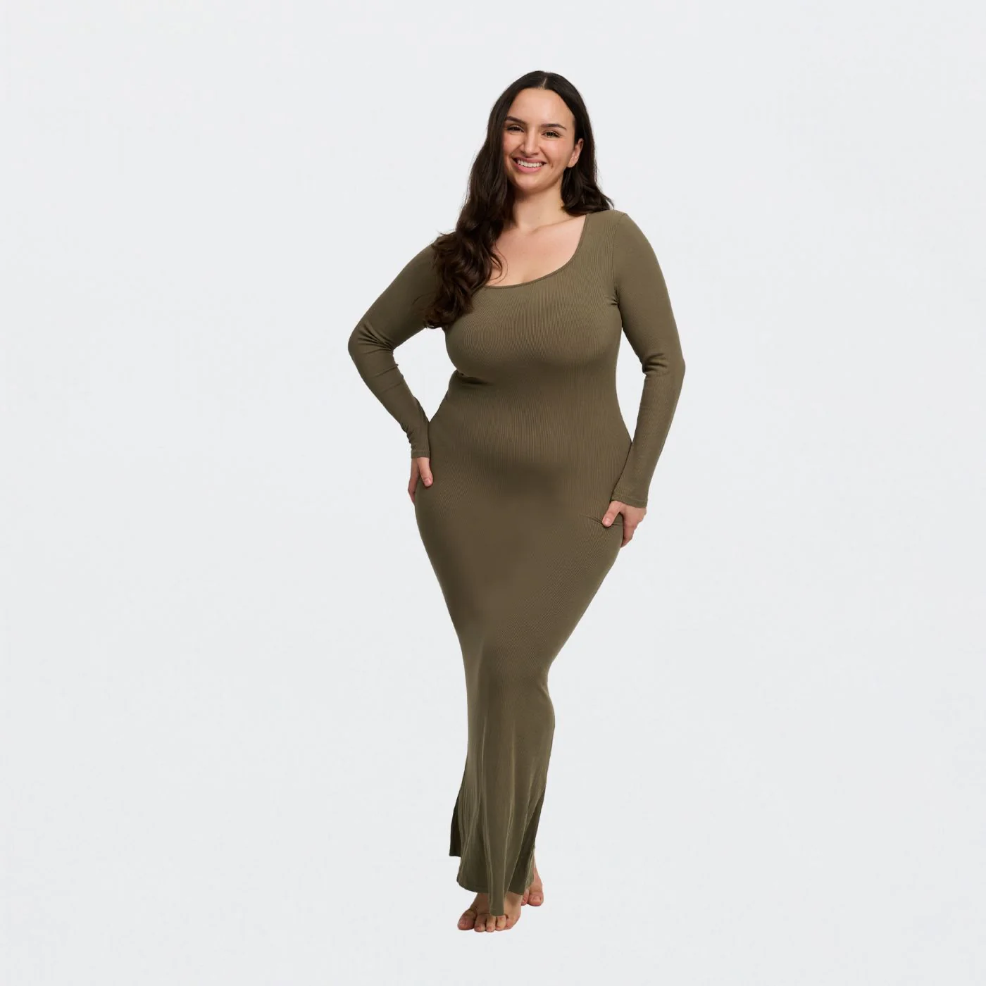 Ribbed Long Sleeve Maxikleid - Image 9