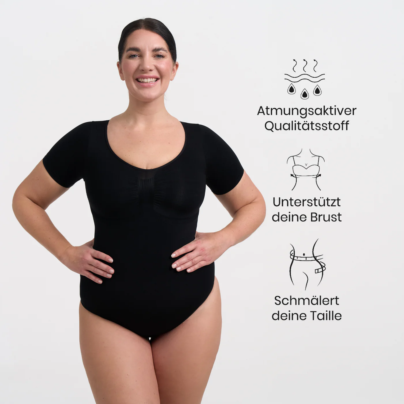 Bodysuit Sculpting Shapewear T-Shirt mit String - Image 6