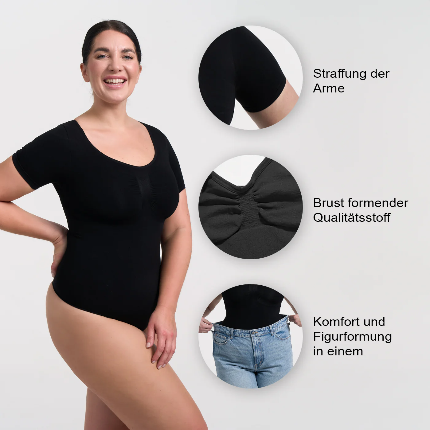 Bodysuit Sculpting Shapewear T-Shirt mit String - Image 8