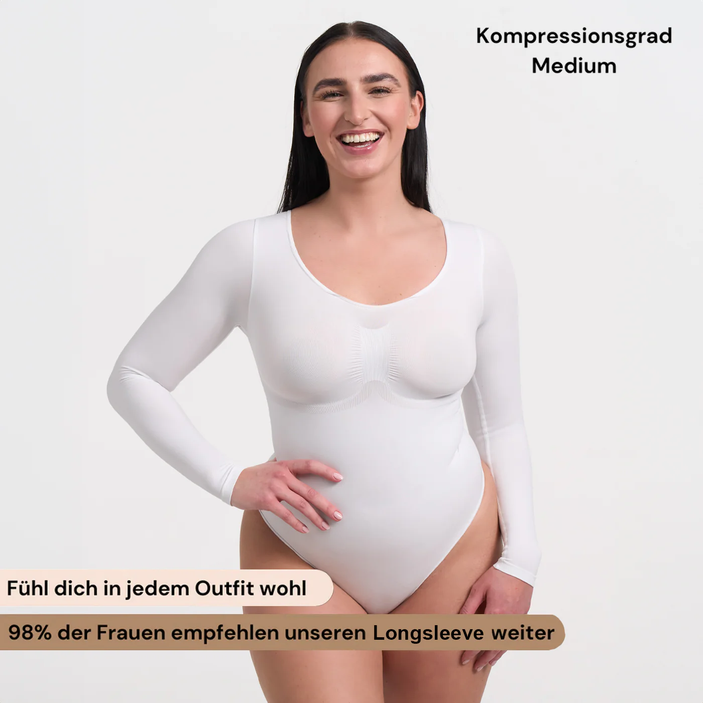 Bodysuit Sculpting Shapewear Longsleeve mit String - Image 12