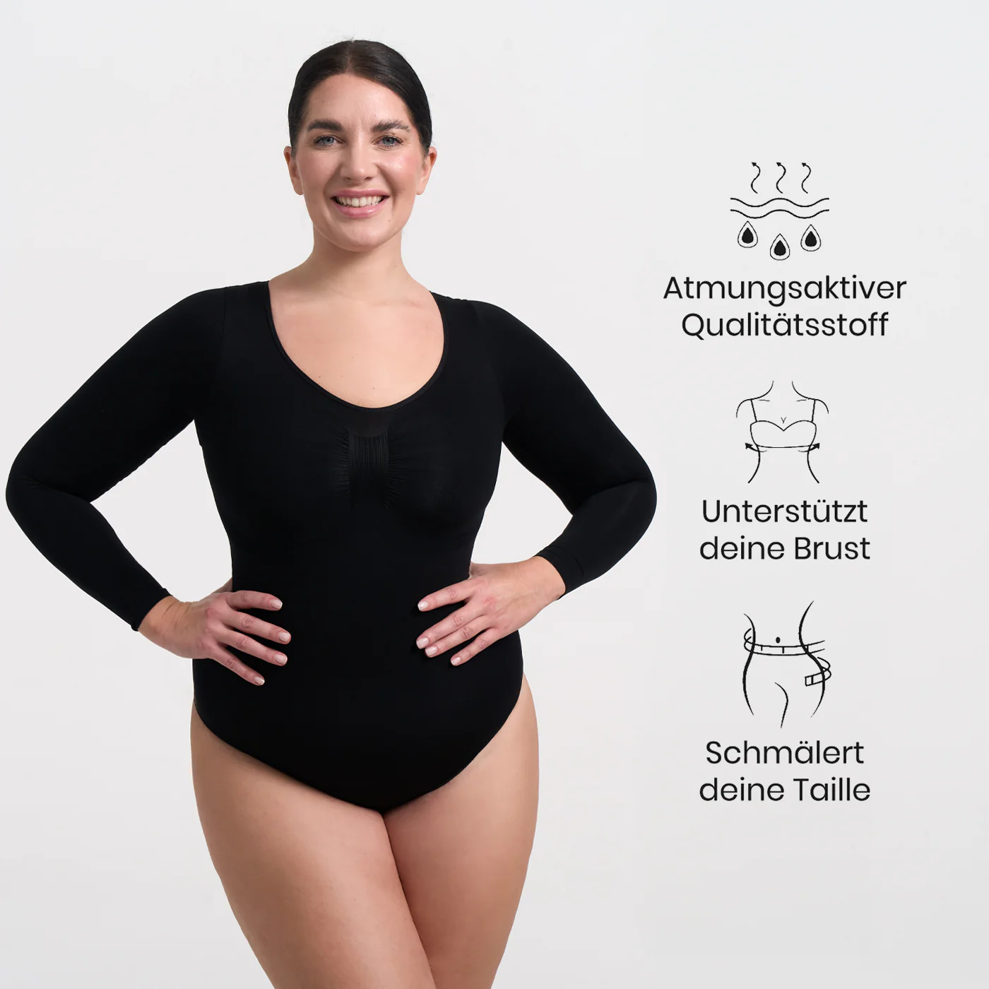 Bodysuit Sculpting Shapewear Longsleeve mit String - Image 6