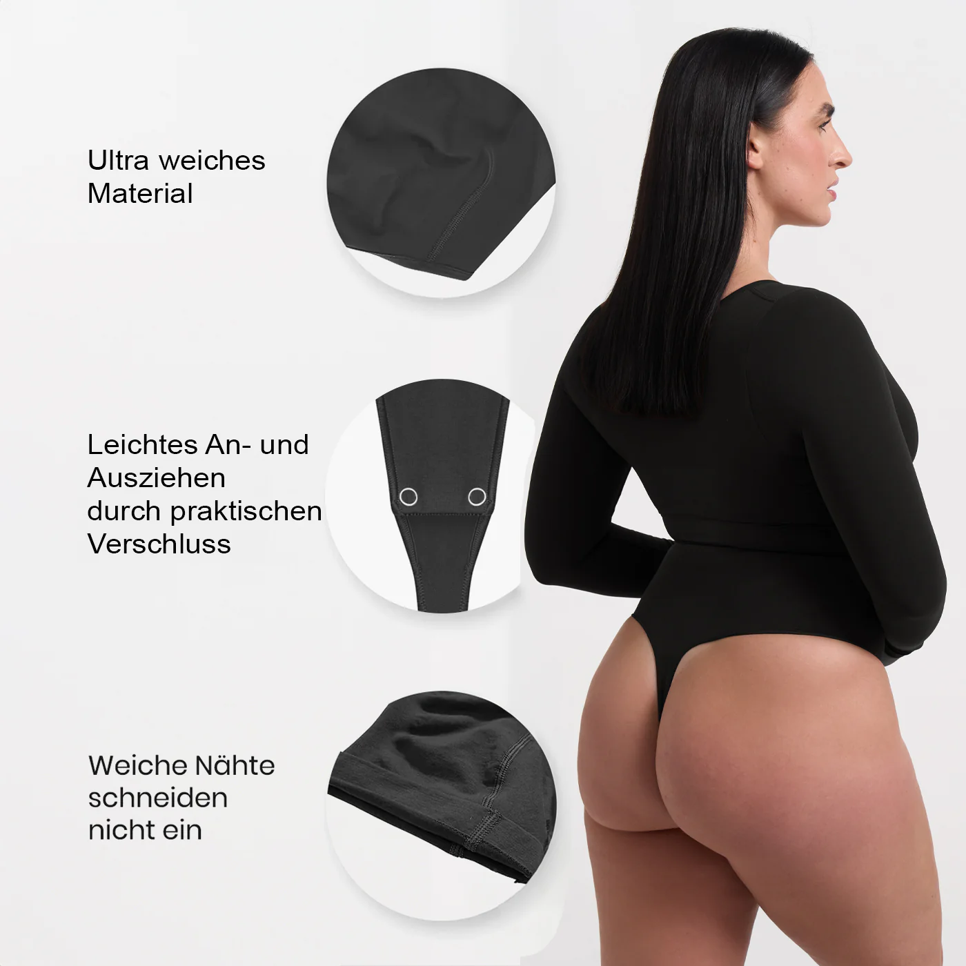 Bodysuit Sculpting Shapewear Longsleeve mit String - Image 7