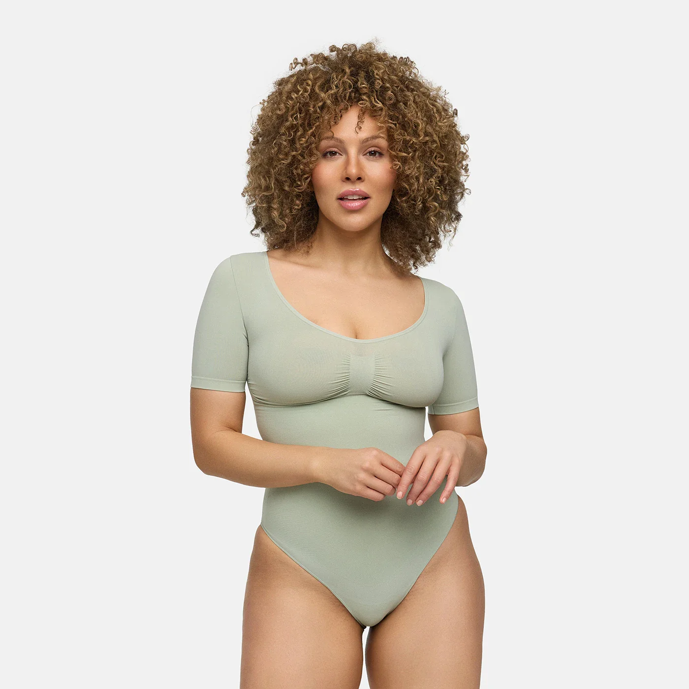 T-Shirt Bodysuit Sculpting Shapewear mit Slip - Image 35