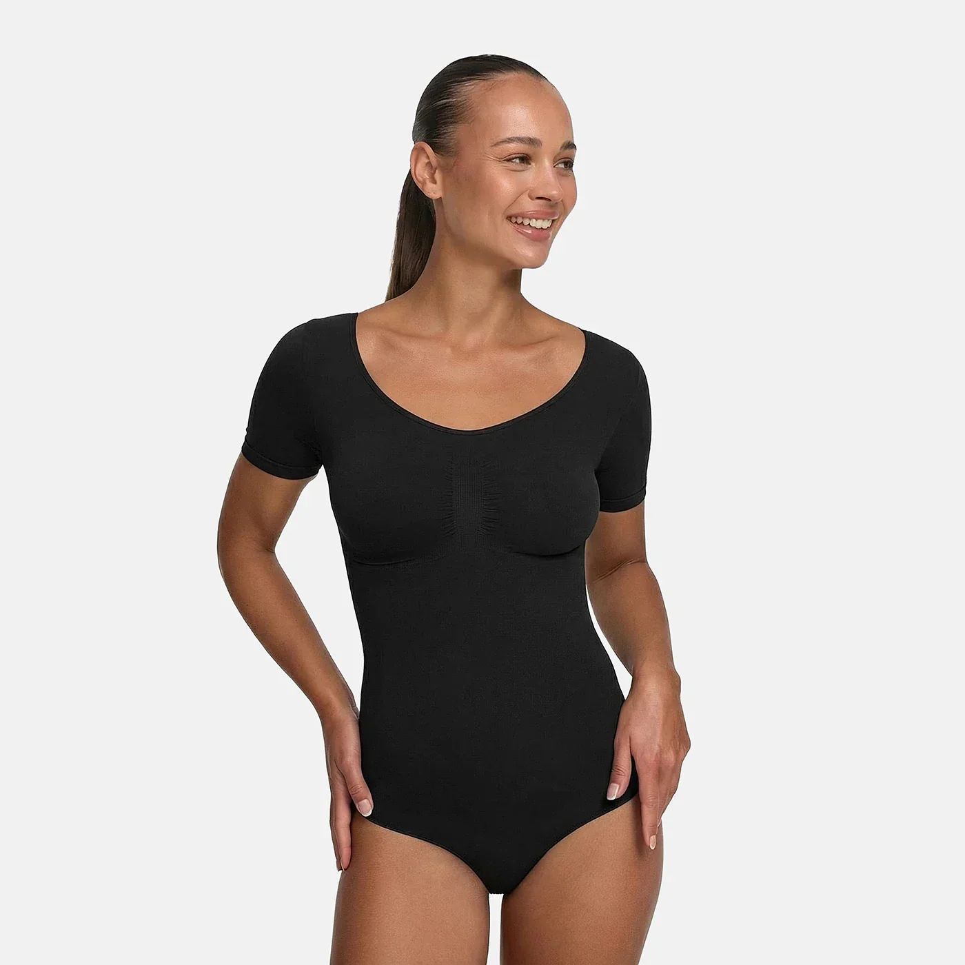 T-Shirt Bodysuit Sculpting Shapewear mit String - Image 3